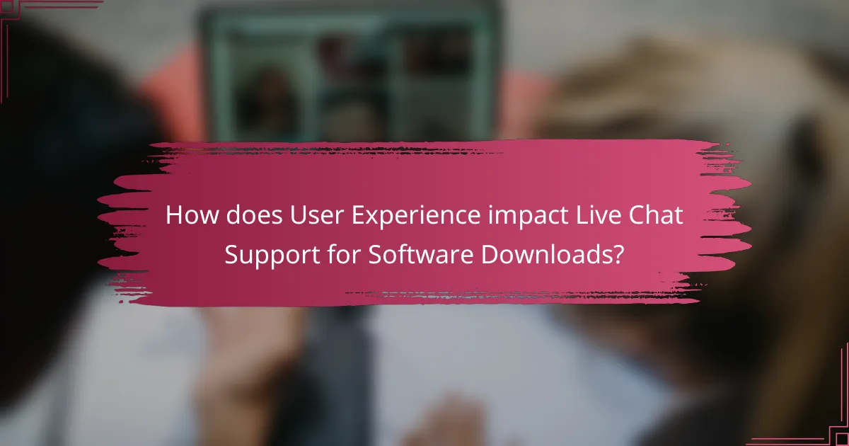 How does User Experience impact Live Chat Support for Software Downloads?