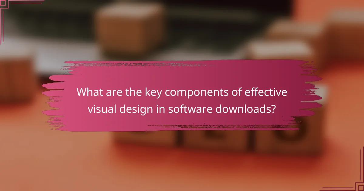 What are the key components of effective visual design in software downloads?