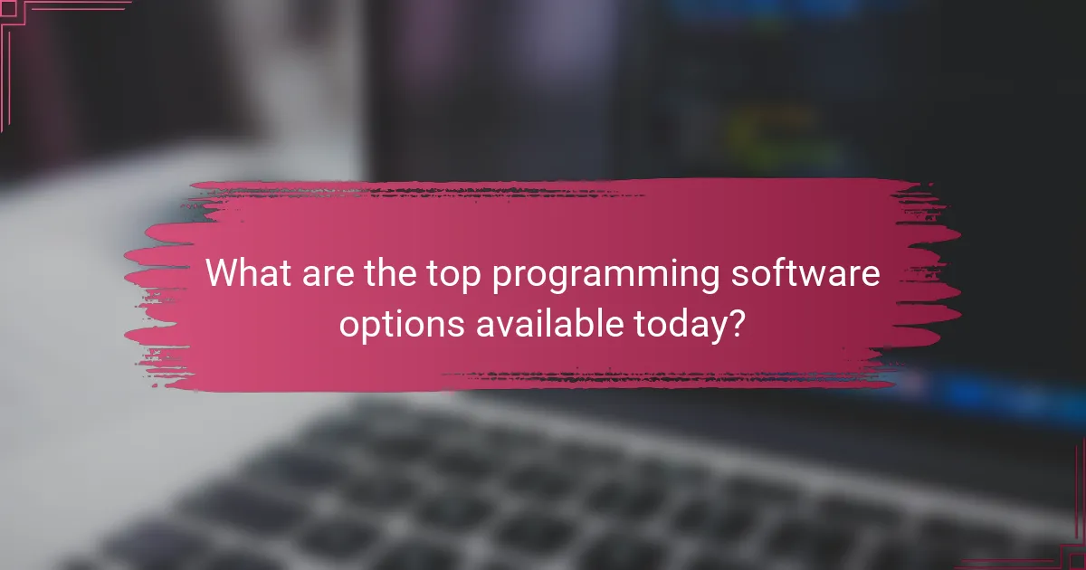 What are the top programming software options available today?