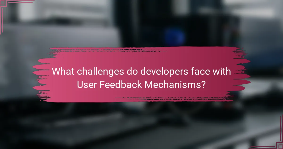 What challenges do developers face with User Feedback Mechanisms?