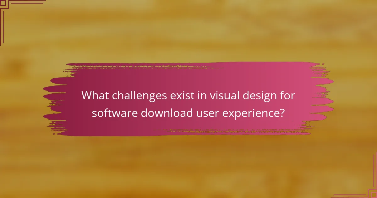 What challenges exist in visual design for software download user experience?