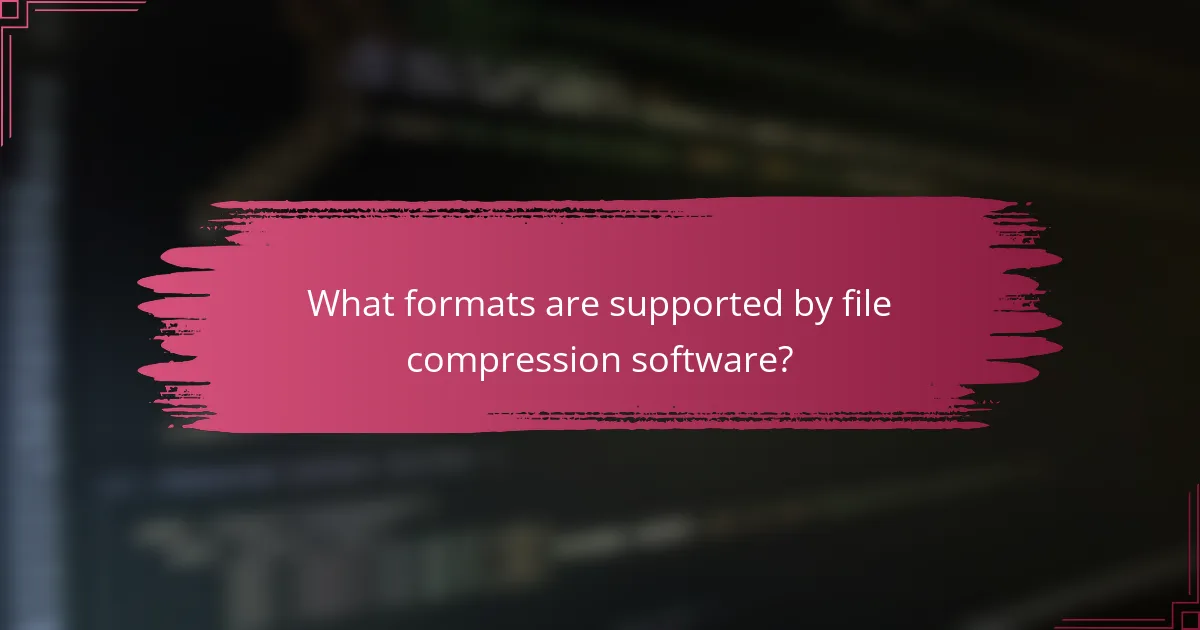 What formats are supported by file compression software?